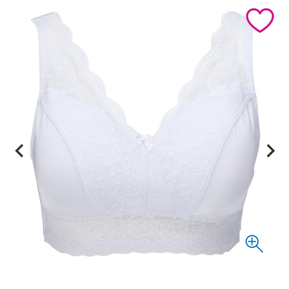 Rhonda Shear White Classic Pin-Up Bra XS